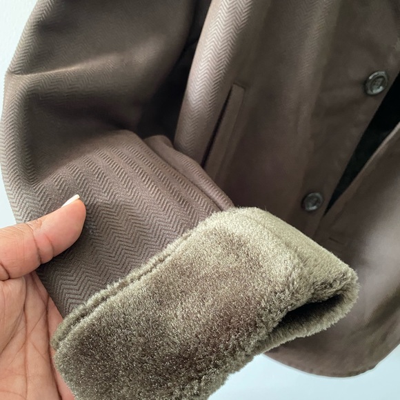 Stacy Adams Brown Faux Sherling Winter Coat - Picture 4 of 9